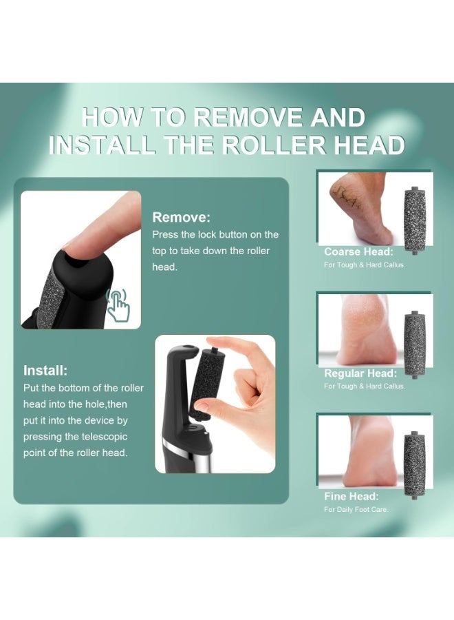 عام مزيل مسامير القدم الكهربائي، عصا باديكير ناعمة قابلة لإعادة الشحن، أدوات باديكير احترافية للبشرة الجافة والميتة والمتشققة والصلبة، مجموعة العناية بالقدمين في المنزل للرجال والنساء - Image 4